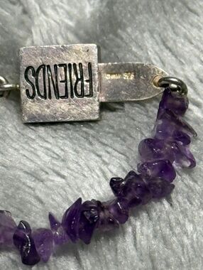 .925 friends Purple Amethyst Chip Bracelet